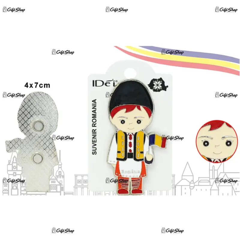 Costum traditional baiat, magnet din metal